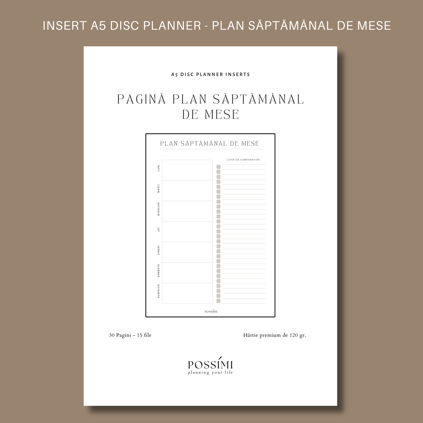 INSERT PLAN SĂPTĂMÂNAL DE MESE