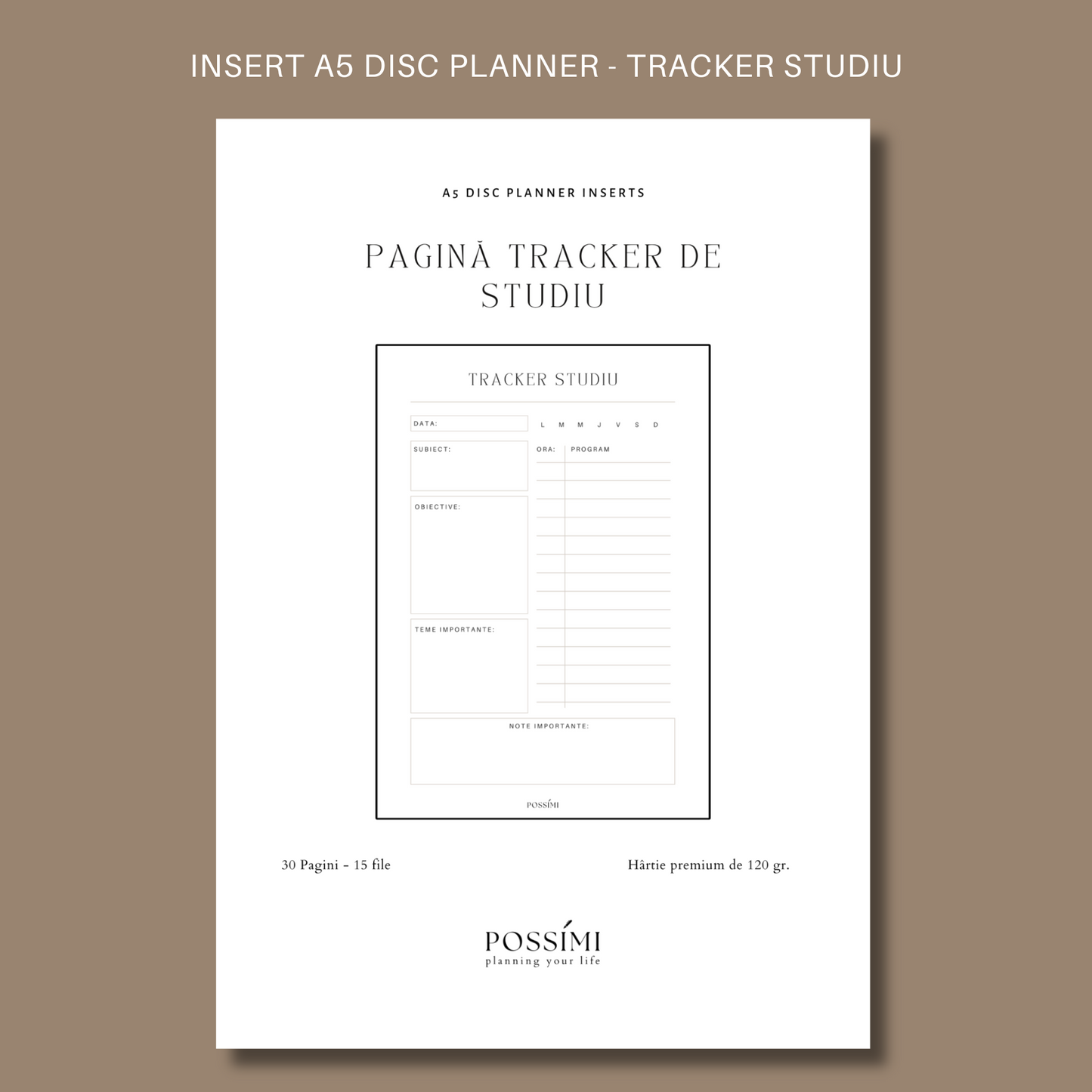 INSERT TRACKER STUDIU