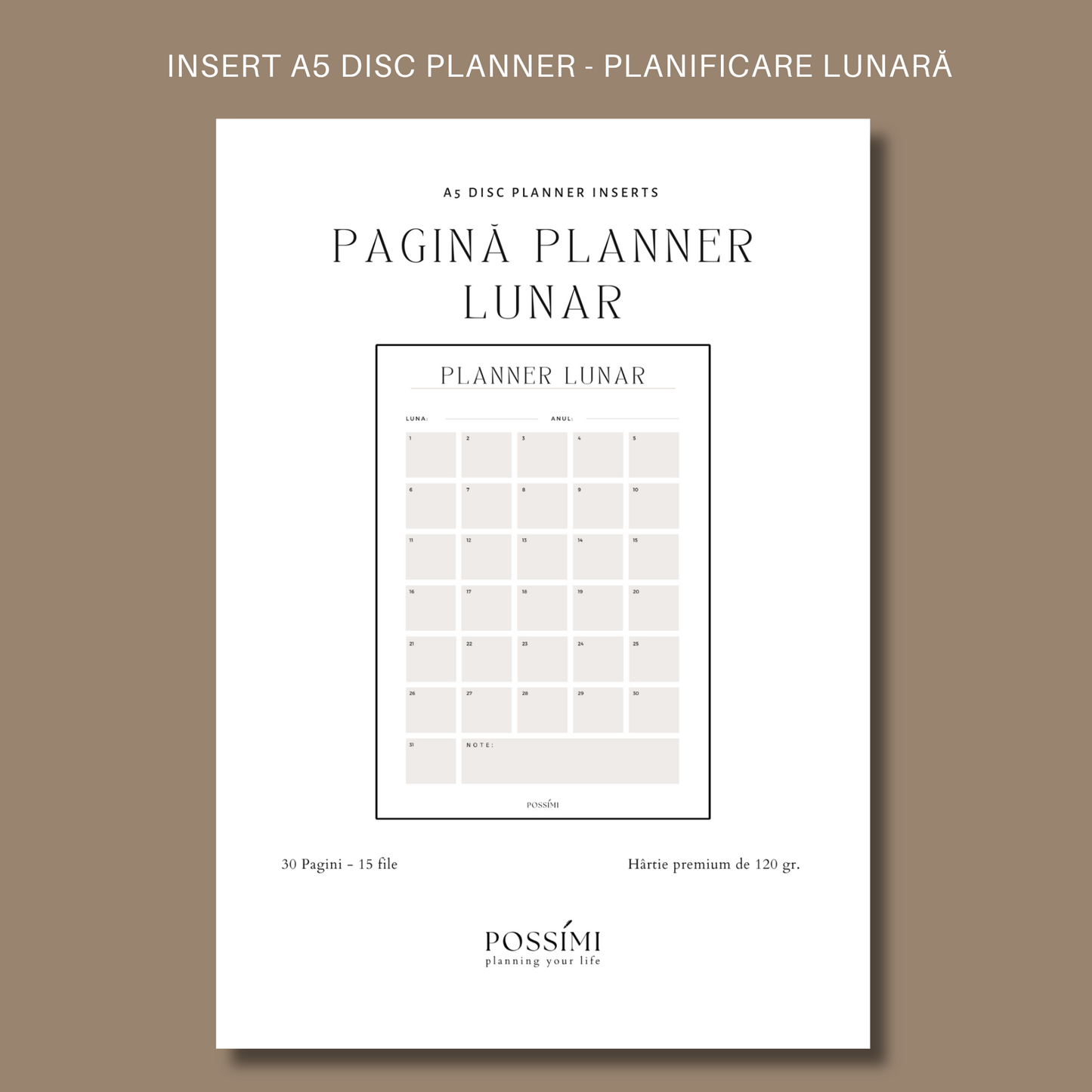 INSERT PLANIFICARE LUNARĂ
