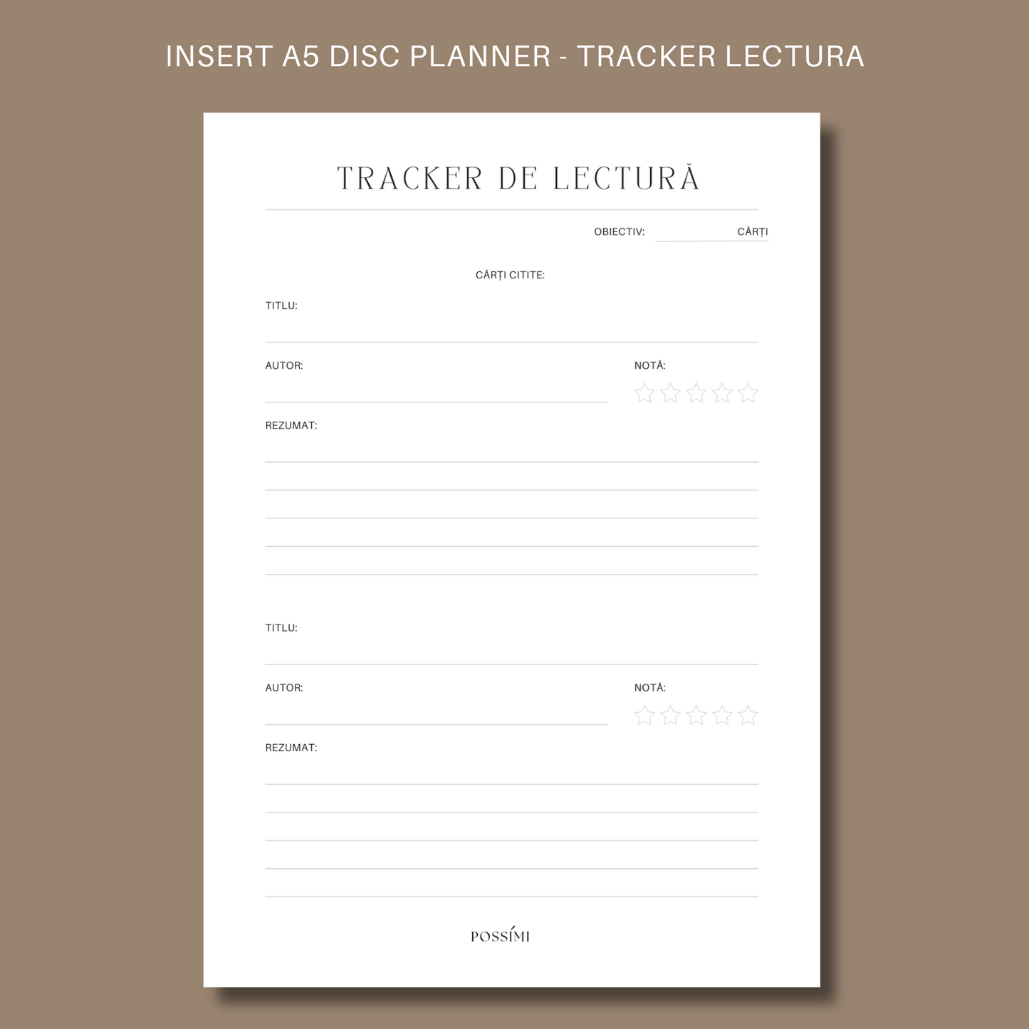 INSERT TRACKER DE LECTURĂ