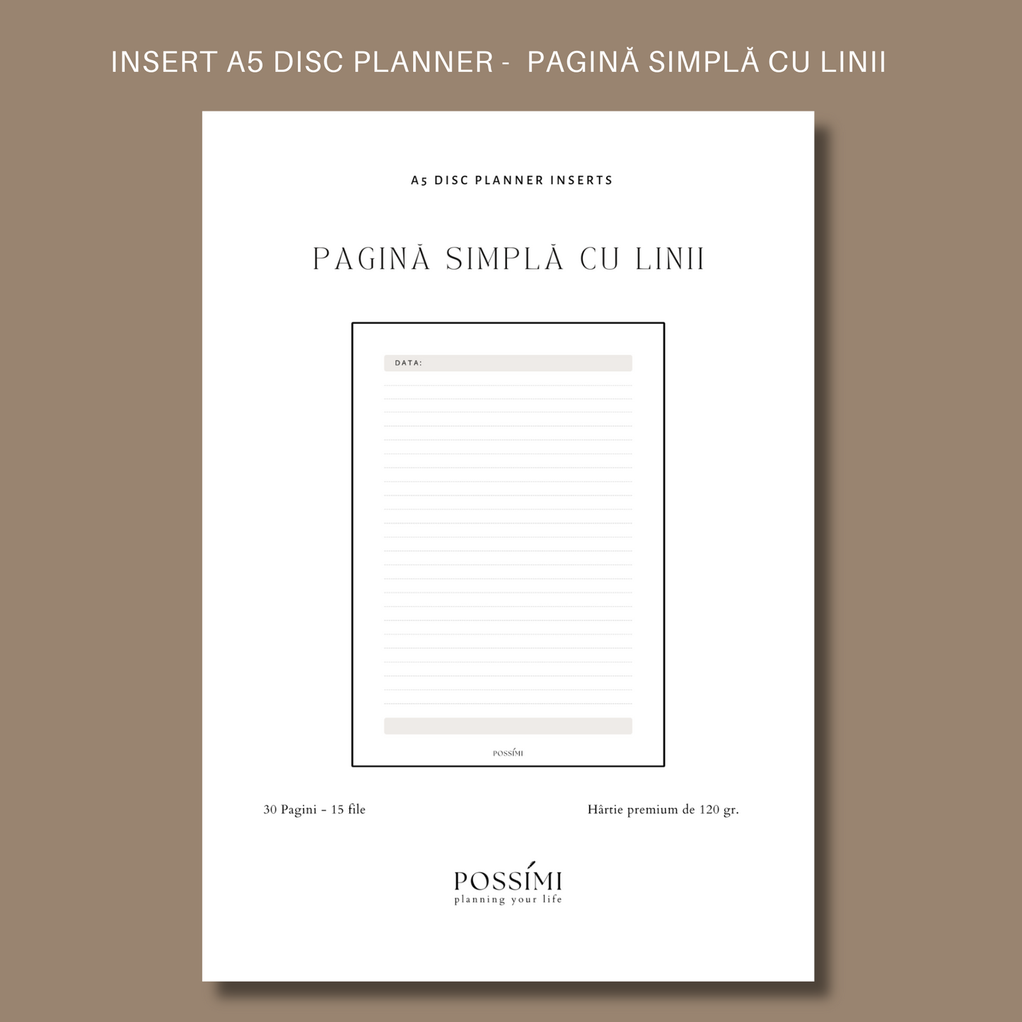 INSERT PAGINĂ SIMPLĂ CU LINII