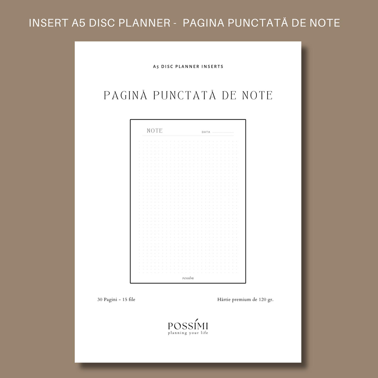 INSERT PAGINĂ PUNCTATĂ DE NOTE