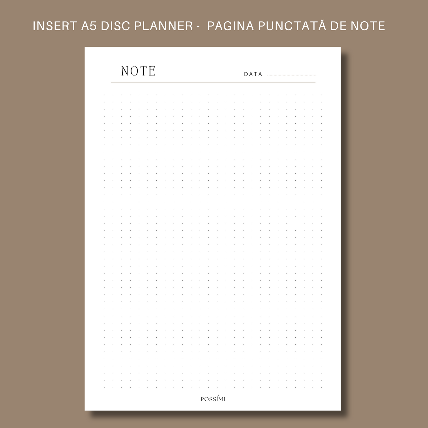 INSERT PAGINĂ PUNCTATĂ DE NOTE